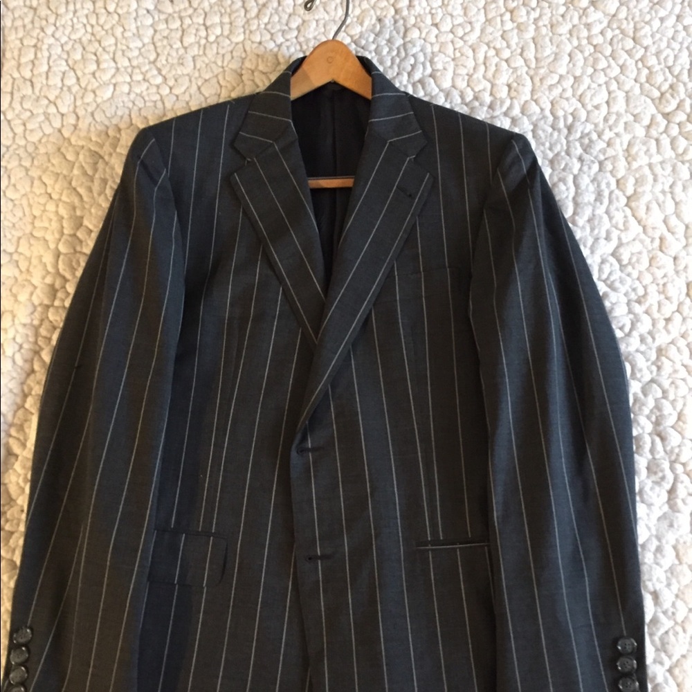 SAVE $500. !! BURBERRY CHALK STRIPE JACKET. RARE.